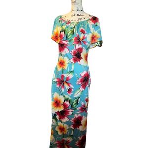 Hawaiian Women's Off Shoulder Maxi Dress Size Large